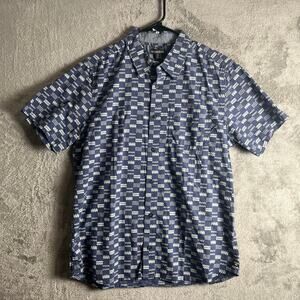 Toad‎ & Co Mens Organic Cotton Short Sleeve Shirt Size Medium Blue